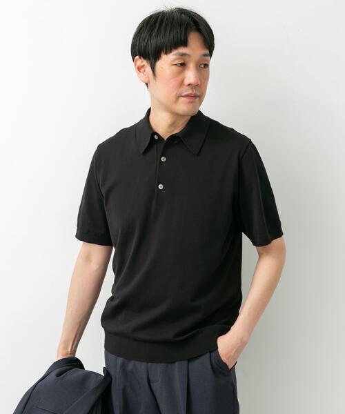 URBAN RESEARCH DOORS(アーバンリサーチドアーズ)の「LIFE STYLE TAILOR ハイゲージ半袖ニットポロシャツ(シャツ/ブラウス・メンズ・ブラウン/アイボリー/ブラック/ブルー・MEDIUM/LARGE)」の20枚目の写真