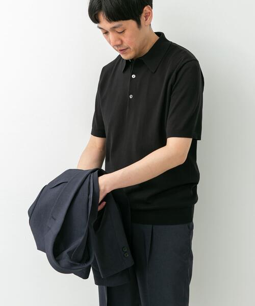 URBAN RESEARCH DOORS(アーバンリサーチドアーズ)の「LIFE STYLE TAILOR ハイゲージ半袖ニットポロシャツ(シャツ/ブラウス・メンズ・ブラウン/アイボリー/ブラック/ブルー・MEDIUM/LARGE)」の21枚目の写真