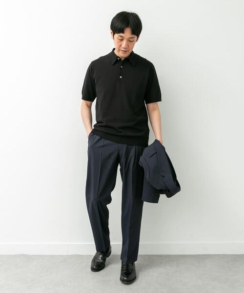 URBAN RESEARCH DOORS(アーバンリサーチドアーズ)の「LIFE STYLE TAILOR ハイゲージ半袖ニットポロシャツ(シャツ/ブラウス・メンズ・ブラウン/アイボリー/ブラック/ブルー・MEDIUM/LARGE)」の22枚目の写真