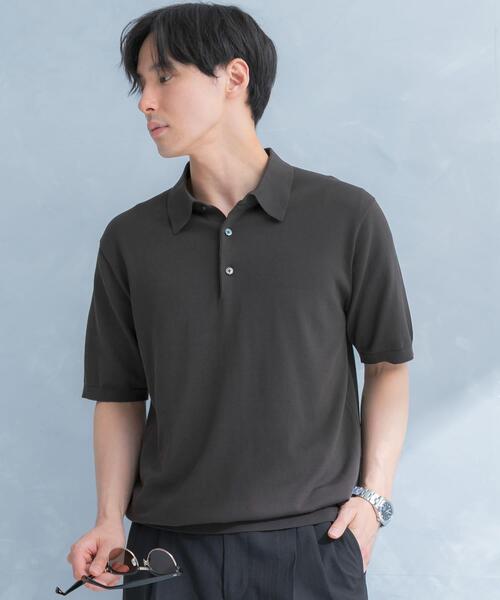 URBAN RESEARCH DOORS(アーバンリサーチドアーズ)の「LIFE STYLE TAILOR ハイゲージ半袖ニットポロシャツ(シャツ/ブラウス・メンズ・ブラウン/アイボリー/ブラック/ブルー・MEDIUM/LARGE)」の13枚目の写真