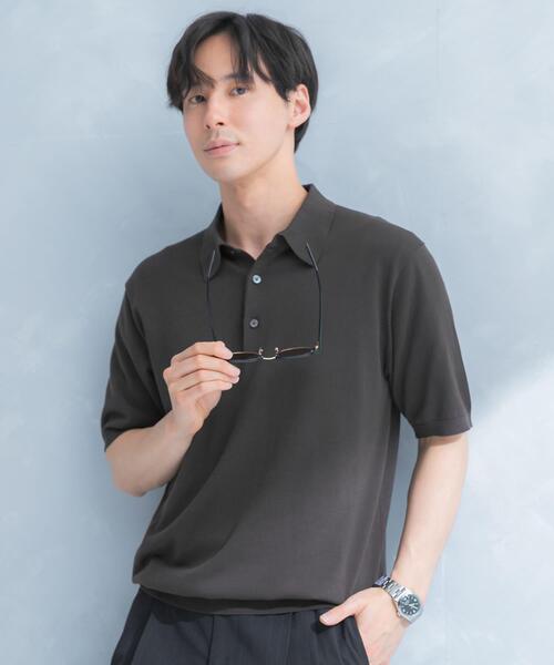 URBAN RESEARCH DOORS(アーバンリサーチドアーズ)の「LIFE STYLE TAILOR ハイゲージ半袖ニットポロシャツ(シャツ/ブラウス・メンズ・ブラウン/アイボリー/ブラック/ブルー・MEDIUM/LARGE)」の14枚目の写真