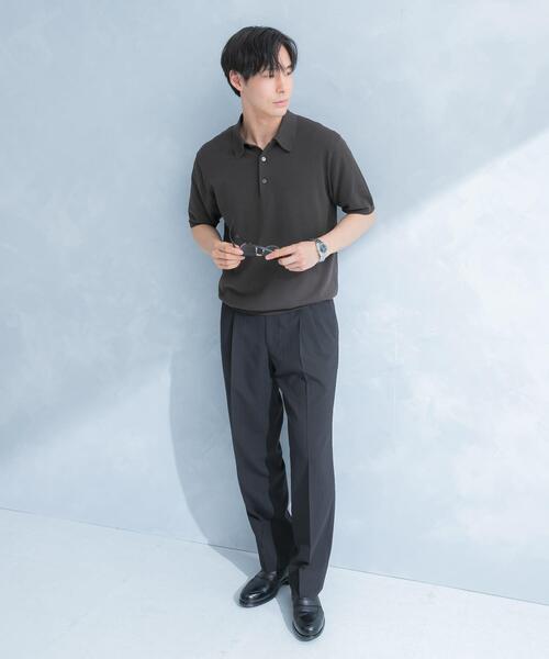 URBAN RESEARCH DOORS(アーバンリサーチドアーズ)の「LIFE STYLE TAILOR ハイゲージ半袖ニットポロシャツ(シャツ/ブラウス・メンズ・ブラウン/アイボリー/ブラック/ブルー・MEDIUM/LARGE)」の16枚目の写真