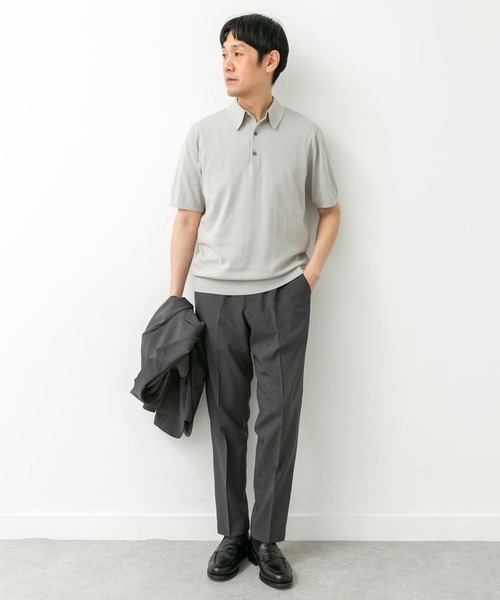URBAN RESEARCH DOORS(アーバンリサーチドアーズ)の「LIFE STYLE TAILOR ハイゲージ半袖ニットポロシャツ(シャツ/ブラウス・メンズ・ブラウン/アイボリー/ブラック/ブルー・MEDIUM/LARGE)」の9枚目の写真