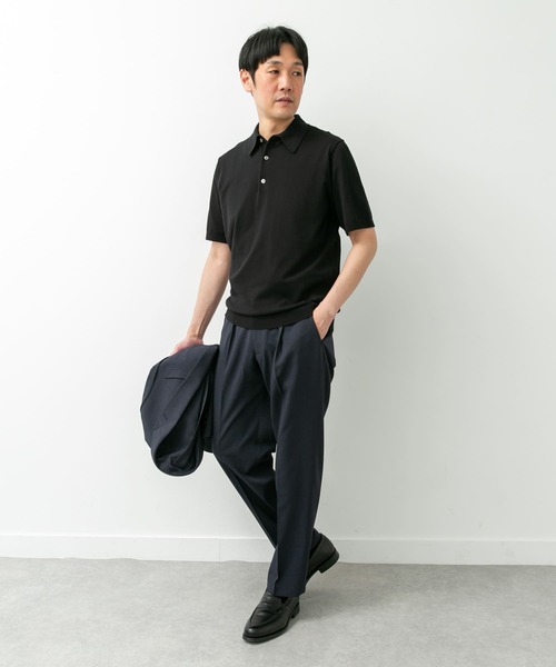 URBAN RESEARCH DOORS(アーバンリサーチドアーズ)の「LIFE STYLE TAILOR ハイゲージ半袖ニットポロシャツ(シャツ/ブラウス・メンズ・ブラウン/アイボリー/ブラック/ブルー・MEDIUM/LARGE)」の14枚目の写真