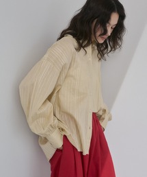 hunch（ハンチ）の「ラメストライプ バックオープンシャツ（シャツ/ブラウス）」