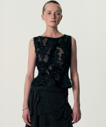 Pinched Sleeveless_SHEER BLACK