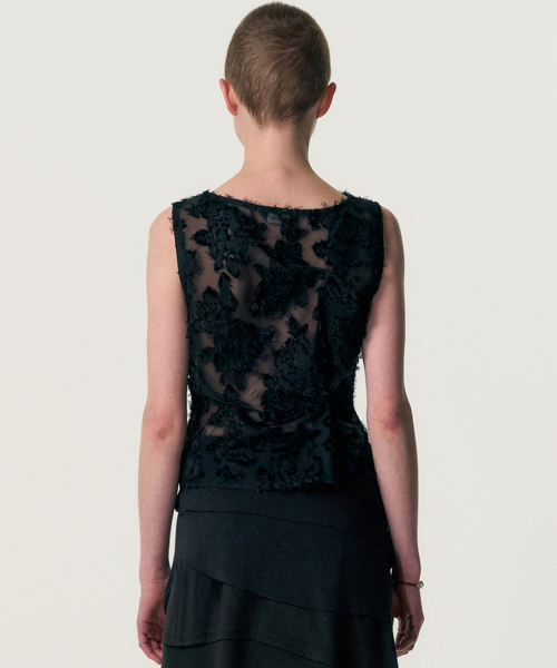 KIMZISU(キムジス)の「Pinched Sleeveless_SHEER BLACK(Tシャツ/カットソー・レディース・ブラック系・SMALL/MEDIUM/LARGE)」の16枚目の写真