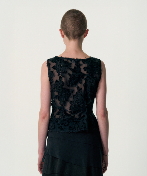 KIMZISU(キムジス)の「Pinched Sleeveless_SHEER BLACK(Tシャツ/カットソー・レディース・ブラック系・SMALL/MEDIUM/LARGE)」の14枚目の写真