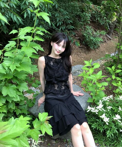 KIMZISU(キムジス)の「Pinched Sleeveless_SHEER BLACK(Tシャツ/カットソー・レディース・ブラック系・SMALL/MEDIUM/LARGE)」の3枚目の写真