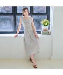 Pintuck pattern dress - Cream