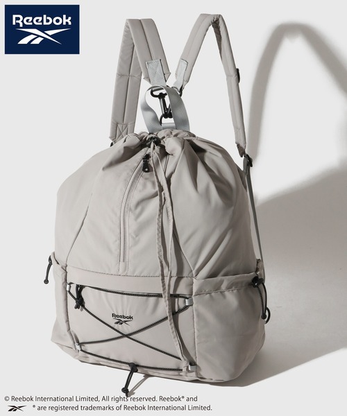 Reebok(リーボック)の「【Reebok/リーボック】ドローコード2way リュック ナップサック(バックパック/リュック・メンズ・ブラック/グレー/オフホワイト・FREE)」の3枚目の写真