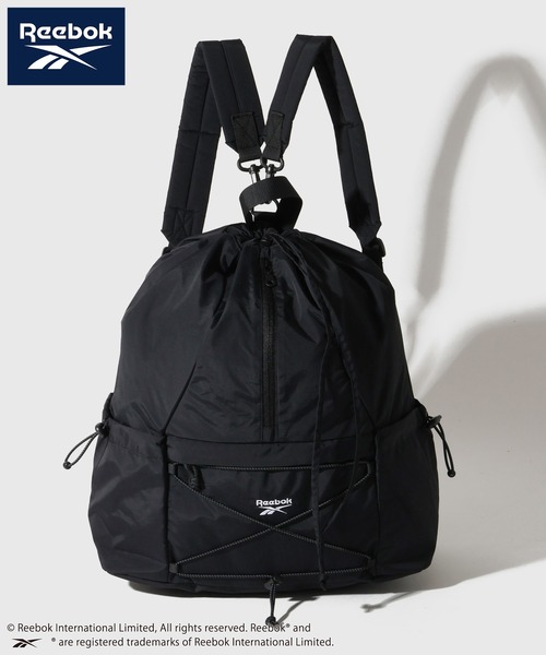 Reebok(リーボック)の「【Reebok/リーボック】ドローコード2way リュック ナップサック(バックパック/リュック・メンズ・ブラック/グレー/オフホワイト・FREE)」の4枚目の写真