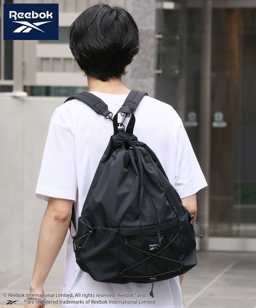 Reebok(リーボック)の「【Reebok/リーボック】ドローコード2way リュック ナップサック(バックパック/リュック・メンズ・ブラック/グレー/オフホワイト・FREE)」の15枚目の写真