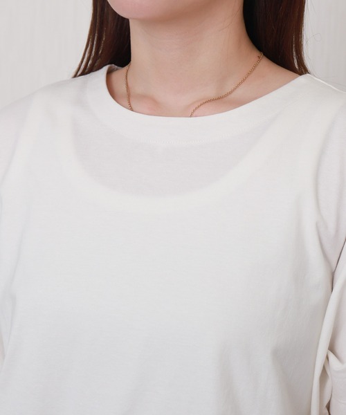 libelle more(リベル モア)の「【接触冷感】USAコットン裾タック半袖プルオーバー(Tシャツ/カットソー・レディース・チャコールグレー/ブラック/オフホワイト/ライトカーキ/グレイッシュベージュ・M)」の12枚目の写真
