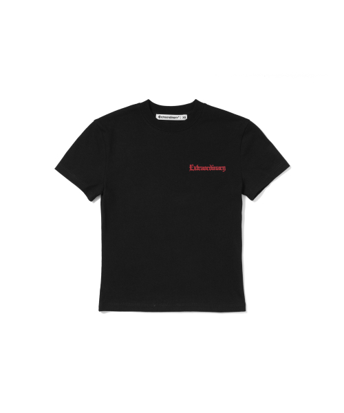 EXTRAORDINARY(エクストラオーディナリー)の「W BLACK LETTER LOGO TEE BLACK(Tシャツ/カットソー・レディース・その他・F)」の2枚目の写真