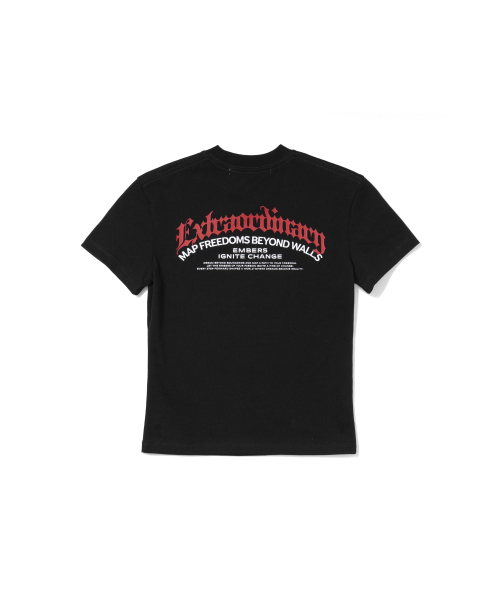 EXTRAORDINARY(エクストラオーディナリー)の「W BLACK LETTER LOGO TEE BLACK(Tシャツ/カットソー・レディース・その他・F)」の3枚目の写真