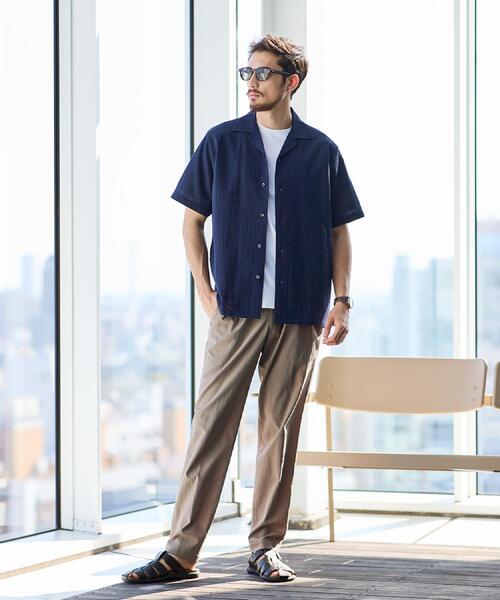 TAKEO KIKUCHI(タケオキクチ)の「【通気性】トリコットサッカー オープンカラー シャツ(シャツ/ブラウス・メンズ・グリーン系/ピンク/ブルー系その他/ブラック・04/03/02/01)」の22枚目の写真