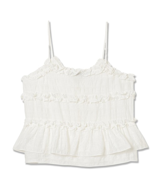 Guess(ゲス)の「LADIES' Woven Tank Top トップス キャミソール(キャミソール・レディース・ブラック/ホワイト・MEDIUM/SMALL/X-SMALL)」の4枚目の写真