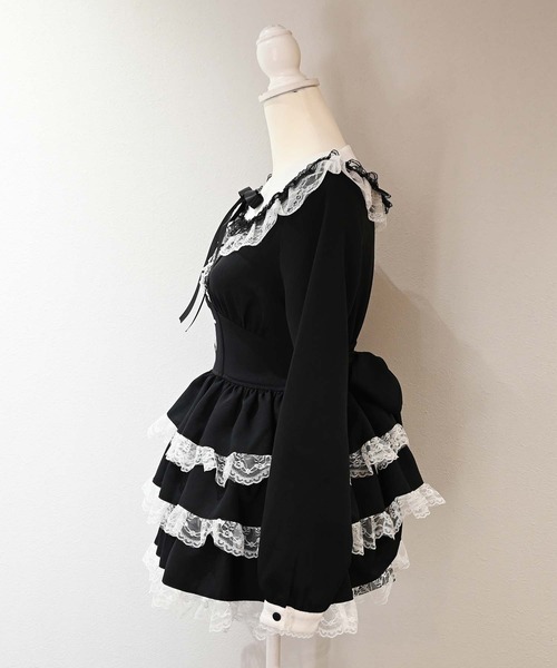 MA*RS（アメーバーマーズ）の「クロス刺繍ティアードセットアップ ２点SET（セットアップ・レディース・ブラック×ホワイト/ブラック/ホワイト×ブラック/チャコールグレー/ブラック×ブラック・FREE）」の18枚目の写真