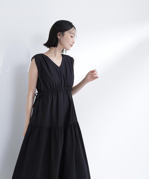 NATURAL BEAUTY BASIC(ナチュラルビューティーベーシック)の「サイドボタンタフタワンピース(ワンピース・レディース・キャメル/オフホワイト/ブラック・P/S/MEDIUM)」の8枚目の写真