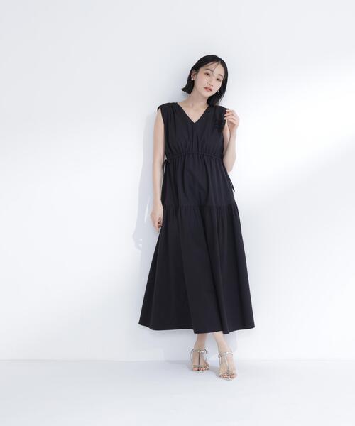 NATURAL BEAUTY BASIC(ナチュラルビューティーベーシック)の「サイドボタンタフタワンピース(ワンピース・レディース・キャメル/オフホワイト/ブラック・P/S/MEDIUM)」の11枚目の写真
