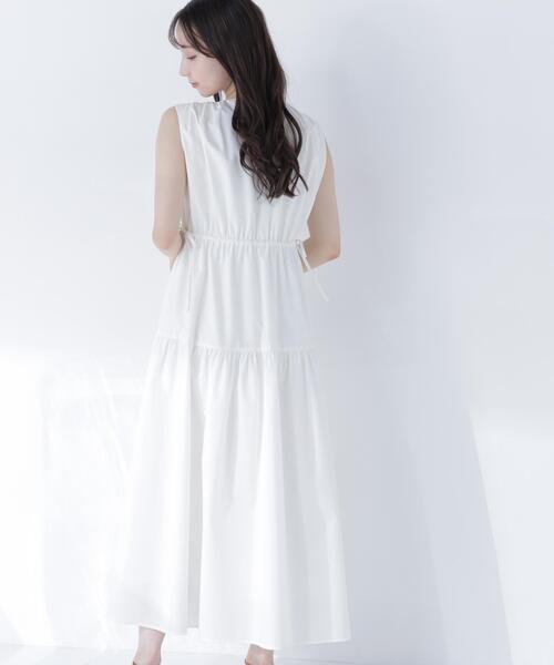 NATURAL BEAUTY BASIC(ナチュラルビューティーベーシック)の「サイドボタンタフタワンピース(ワンピース・レディース・キャメル/オフホワイト/ブラック・P/S/MEDIUM)」の18枚目の写真