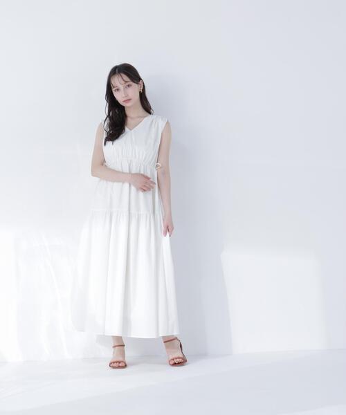 NATURAL BEAUTY BASIC(ナチュラルビューティーベーシック)の「サイドボタンタフタワンピース(ワンピース・レディース・キャメル/オフホワイト/ブラック・P/S/MEDIUM)」の19枚目の写真