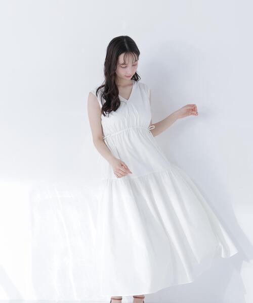 NATURAL BEAUTY BASIC(ナチュラルビューティーベーシック)の「サイドボタンタフタワンピース(ワンピース・レディース・キャメル/オフホワイト/ブラック・P/S/MEDIUM)」の20枚目の写真