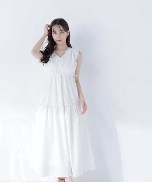 NATURAL BEAUTY BASIC(ナチュラルビューティーベーシック)の「サイドボタンタフタワンピース(ワンピース・レディース・キャメル/オフホワイト/ブラック・P/S/MEDIUM)」の22枚目の写真
