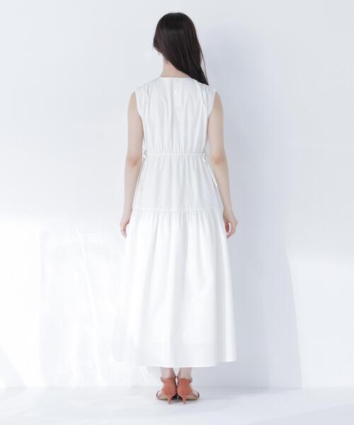 NATURAL BEAUTY BASIC（ナチュラルビューティーベーシック）の「サイドボタンタフタワンピース（ワンピース・レディース・キャメル/オフホワイト/ブラック・P/S/MEDIUM）」の6枚目の写真