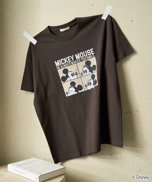 限定展開 別注/Mickey Mouse/ミッキーマウス/4box半袖プリントTシャツ