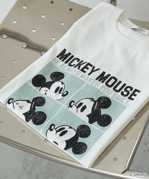 限定展開 別注/Mickey Mouse/ミッキーマウス/4box半袖プリントTシャツ