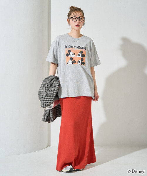 限定展開 別注/Mickey Mouse/ミッキーマウス/4box半袖プリントTシャツ