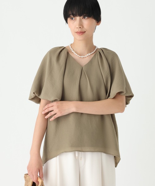 Elura(エルーラ)の「≪イージーケア・速乾≫サラサラサマーフレアスリーブ/678155(シャツ/ブラウス・レディース・ライトカーキ/ブラック/オフホワイト・FREE)」の20枚目の写真