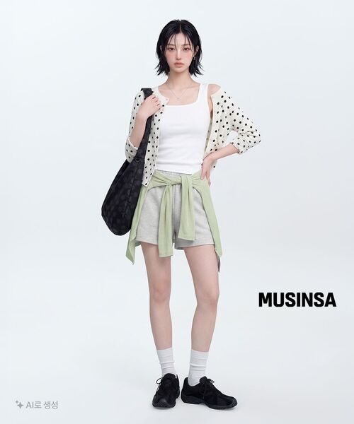 MUSINSA STANDARD WOMAN（ムシンサスタンダードウーマン）の「ウィメンズリネンライクシアージャージカーディガン[ライトグリーン]（カーディガン/ボレロ・レディース・その他・X-SMALL/SMALL/MEDIUM/LARGE）」の7枚目の写真