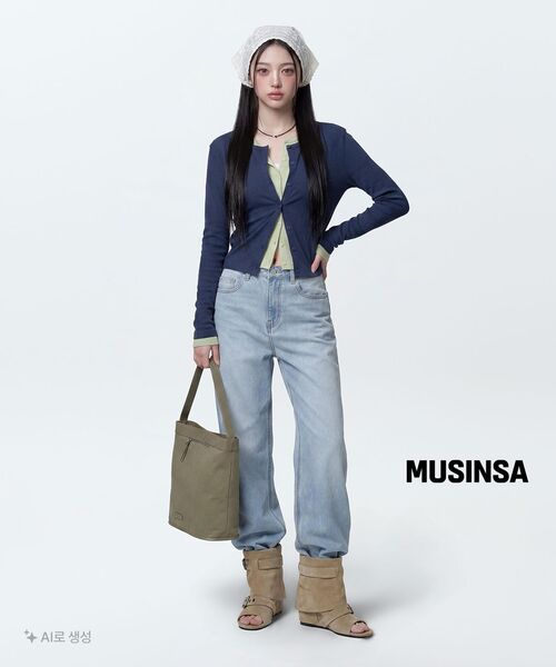 MUSINSA STANDARD WOMAN（ムシンサスタンダードウーマン）の「ウィメンズリネンライクシアージャージカーディガン[ライトグリーン]（カーディガン/ボレロ・レディース・その他・X-SMALL/SMALL/MEDIUM/LARGE）」の9枚目の写真