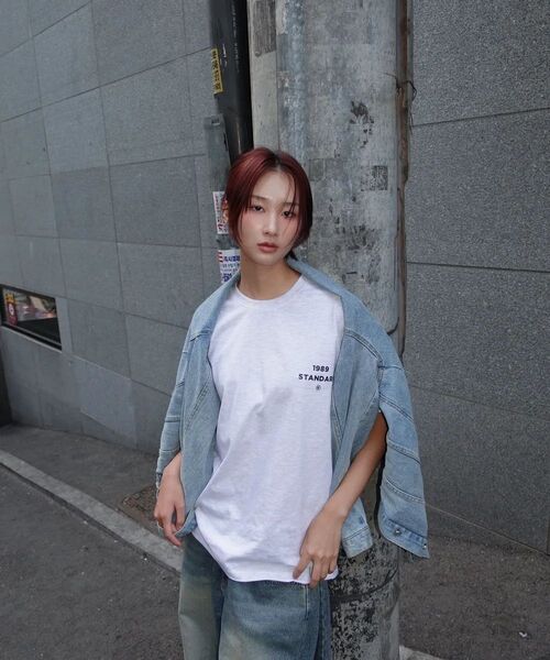1989STANDARD（1989スタンダード）の「バックセンター クールコットン オーバーサイズ 半袖 (SISSTD-0229)（Tシャツ/カットソー・メンズ・ブラック/アイボリー/ブルー/ネイビー/ホワイト/ライトグレー・MEDIUM/LARGE/X-LARGE）」の18枚目の写真