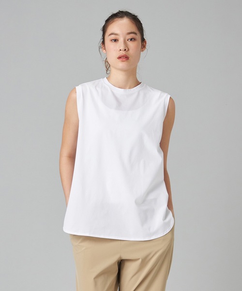 Chacott(チャコット)の「EasyCare+ノースリーブTシャツ(エコバッグ/サブバッグ・レディース・ライラック/ホワイト/ライトグレー・M)」の1枚目の写真
