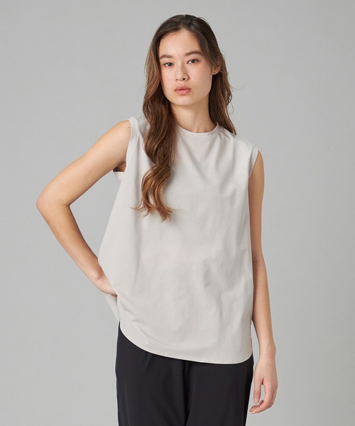 Chacott(チャコット)の「EasyCare+ノースリーブTシャツ(エコバッグ/サブバッグ・レディース・ライラック/ホワイト/ライトグレー・M)」の2枚目の写真