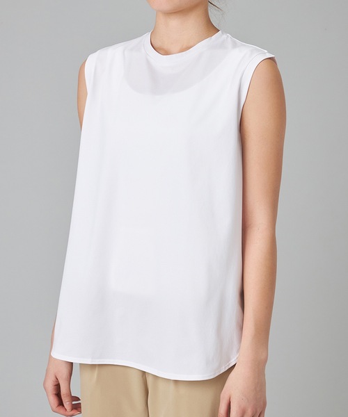 Chacott(チャコット)の「EasyCare+ノースリーブTシャツ(エコバッグ/サブバッグ・レディース・ライラック/ホワイト/ライトグレー・M)」の5枚目の写真