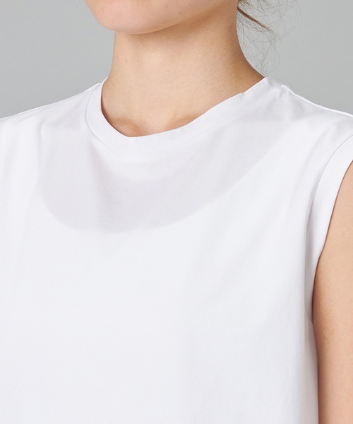Chacott(チャコット)の「EasyCare+ノースリーブTシャツ(エコバッグ/サブバッグ・レディース・ライラック/ホワイト/ライトグレー・M)」の6枚目の写真