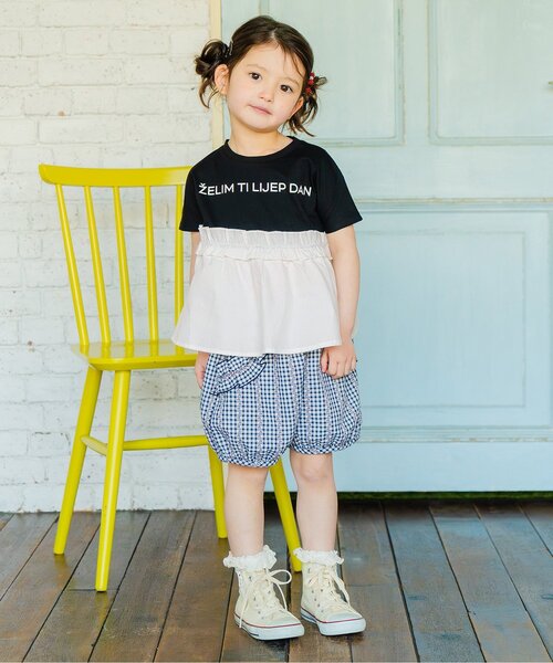 Boribon(ボリボン)の「クロアチアンペプラム半袖Tシャツ(Tシャツ/カットソー・キッズ・その他2/ブラック/サックスブルー・80/90/100/110/120)」の4枚目の写真