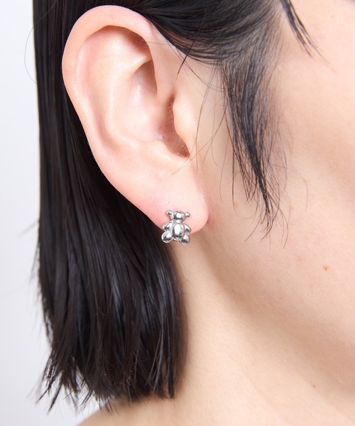 gargle(ガーグル)の「gargle ガーグル:STAINLESS ステンレスシリーズ ミニくま ベアー ピアス(ピアス(両耳用)・レディース・ゴールド/シルバー・FREE)」の5枚目の写真