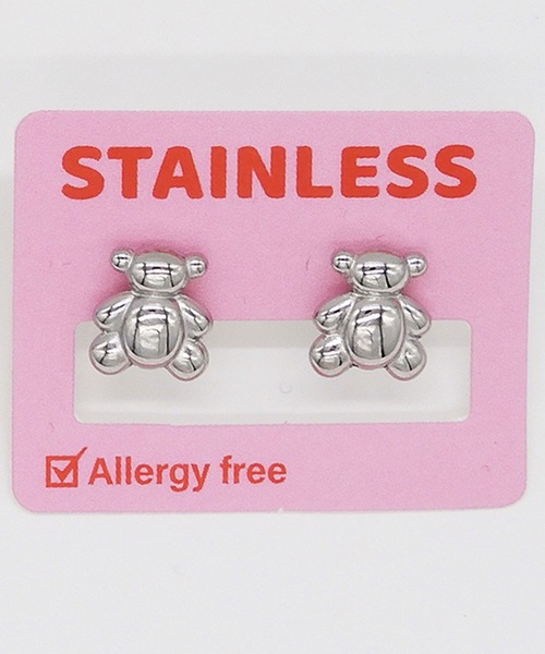 gargle(ガーグル)の「gargle ガーグル:STAINLESS ステンレスシリーズ ミニくま ベアー ピアス(ピアス(両耳用)・レディース・ゴールド/シルバー・FREE)」の6枚目の写真