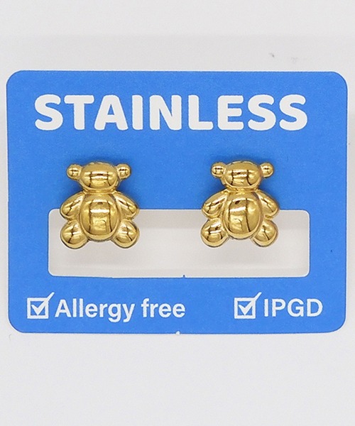 gargle(ガーグル)の「gargle ガーグル:STAINLESS ステンレスシリーズ ミニくま ベアー ピアス(ピアス(両耳用)・レディース・ゴールド/シルバー・FREE)」の7枚目の写真