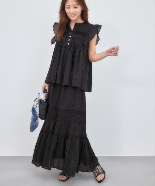 COHINA(コヒナ)の「【Made in India】ピンタックエンブロイダリーブラウス 【低身長・小柄女性】(シャツ/ブラウス・レディース・ブラック/ホワイト/レッド・ONE SIZE)」の21枚目の写真