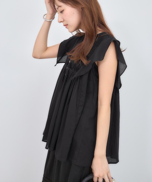 COHINA(コヒナ)の「【Made in India】ピンタックエンブロイダリーブラウス 【低身長・小柄女性】(シャツ/ブラウス・レディース・ブラック/ホワイト/レッド・ONE SIZE)」の19枚目の写真