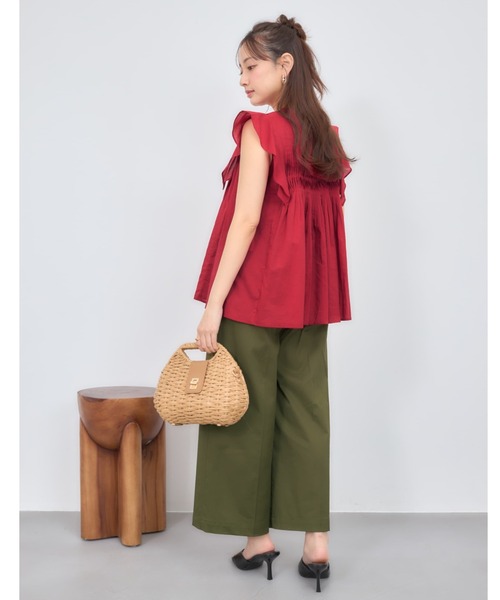 COHINA(コヒナ)の「【Made in India】ピンタックエンブロイダリーブラウス 【低身長・小柄女性】(シャツ/ブラウス・レディース・ブラック/ホワイト/レッド・ONE SIZE)」の9枚目の写真