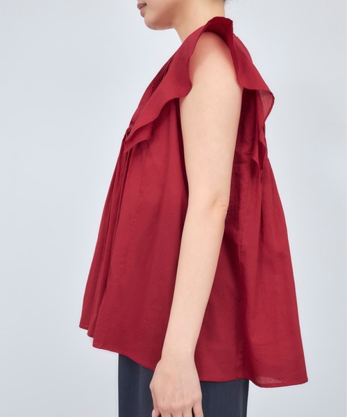 COHINA(コヒナ)の「【Made in India】ピンタックエンブロイダリーブラウス 【低身長・小柄女性】(シャツ/ブラウス・レディース・ブラック/ホワイト/レッド・ONE SIZE)」の13枚目の写真
