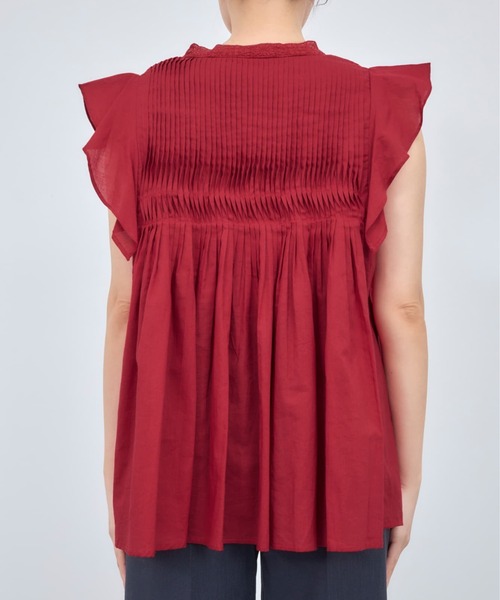 COHINA(コヒナ)の「【Made in India】ピンタックエンブロイダリーブラウス 【低身長・小柄女性】(シャツ/ブラウス・レディース・ブラック/ホワイト/レッド・ONE SIZE)」の14枚目の写真